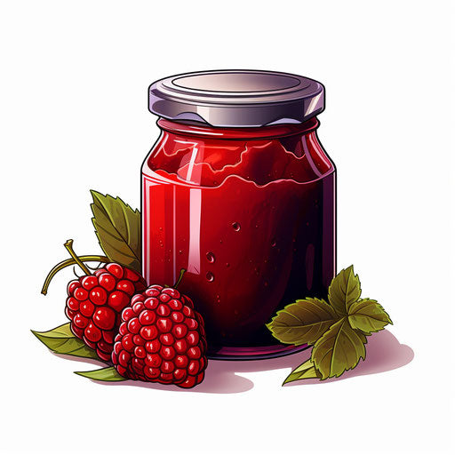 Jam illustration in the style of Chiaroscuro Art, on white background
