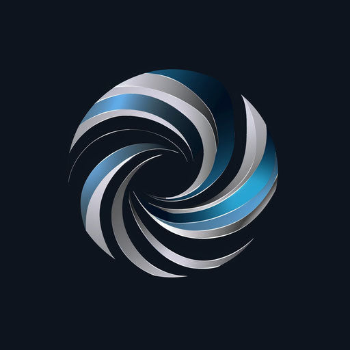 Logo design with clean typography and corporate style, blue and silver