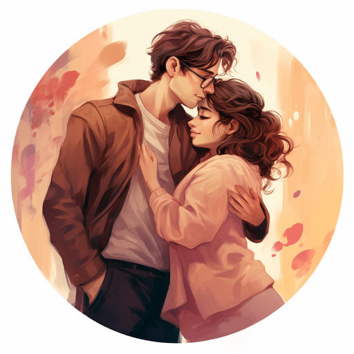 Affectionate embrace, cute and colorful, siya oum style