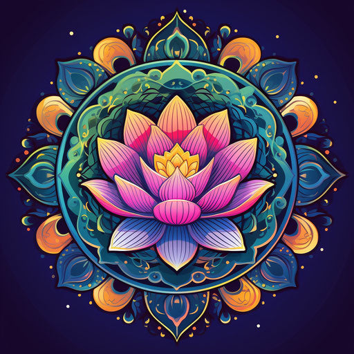 Vector illustration of beautiful colored lotus flower icon design
