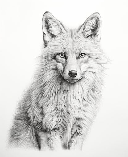 Drawing of fox coloring pages in captivating style