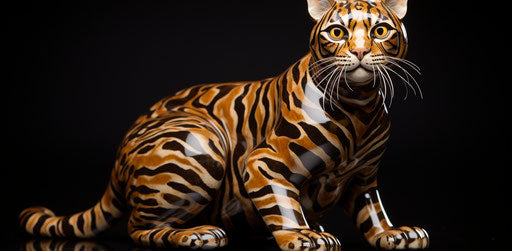 Bengal cat October 15, 2016, in the style of Iberê Camargo, dark brown and gold, highly polished surfaces, magewave, toyen 39:19