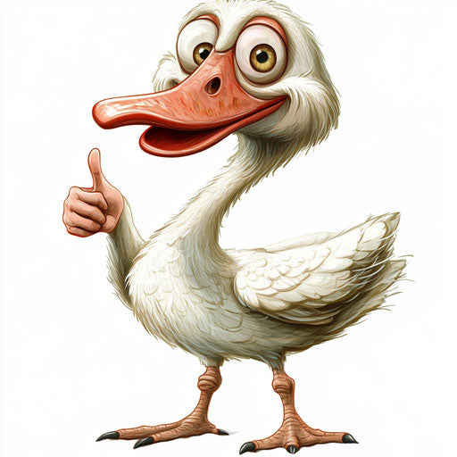 Charming Swan Caricature Clipart for Wedding Favors