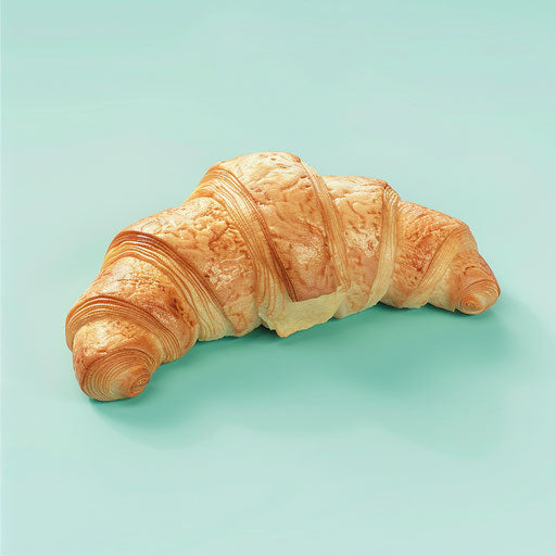 Realistic croissant clipart on flat serene background