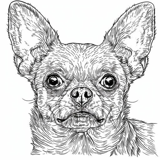 Detailed portrait of a Chihuahua with large, alert eyes