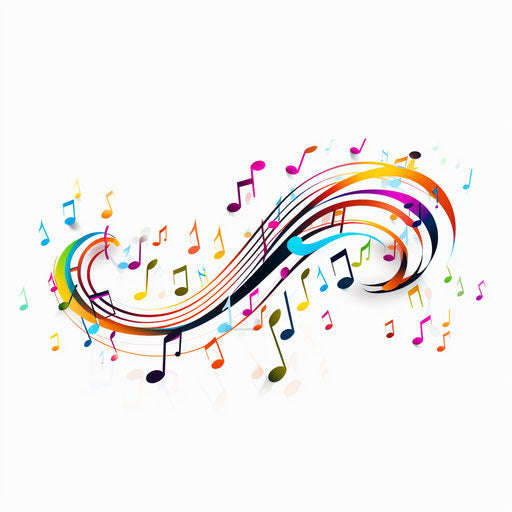 Minimalist style music notes clipart on white background