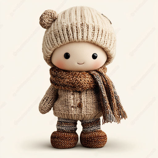 Realistic plush doll, high resolution, isolated