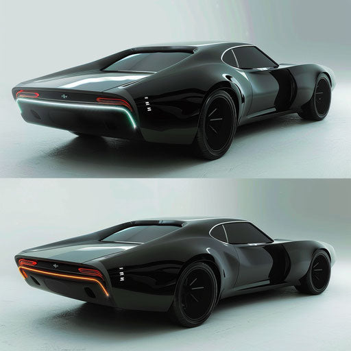 Futuristic 1969 Chevrolet Chevelle SS concept car with sleek, aerodynamic lines and glowing LED accents