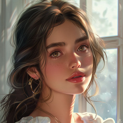 Customer clipart in photo realistic style with a flat random background, ethereal glow and soft edges