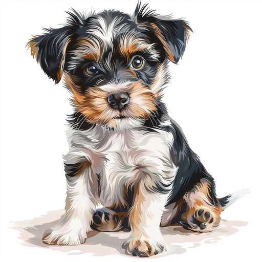 Realistic cute dog illustration on white background