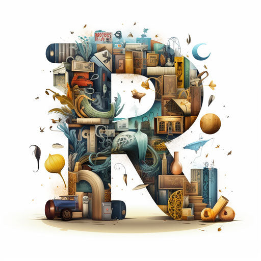 Phonics clipart in the style of Chiaroscuro Art, on a white background