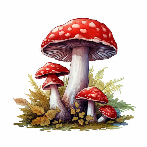 Mushroom illustration in the style of chiaroscuro art