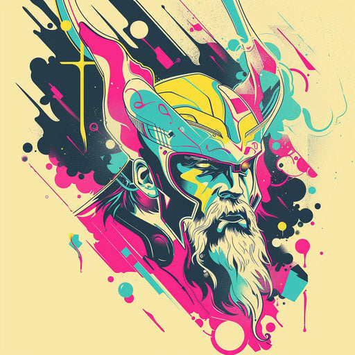 Modern tattoo sketch with a Thor theme