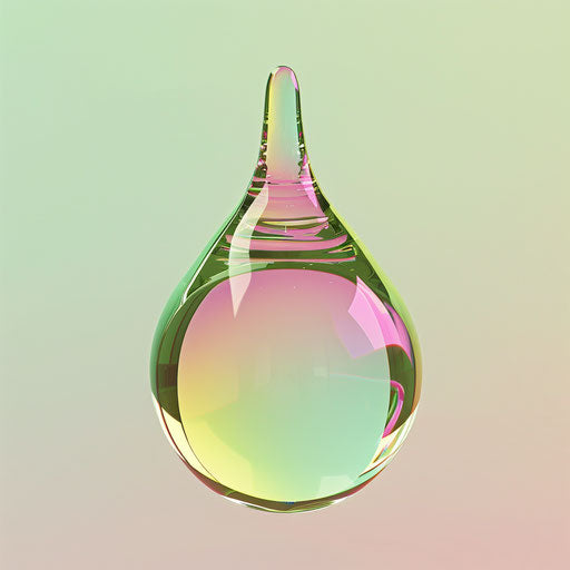 Water drop clipart in photo realistic style with a flat random color background