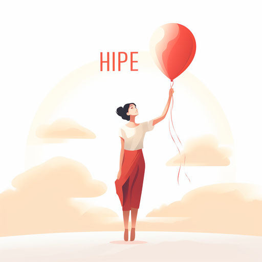 Minimalist illustration of hope on white background