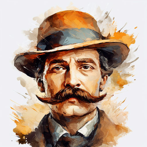 Mustache illustration in the style of Oil painting