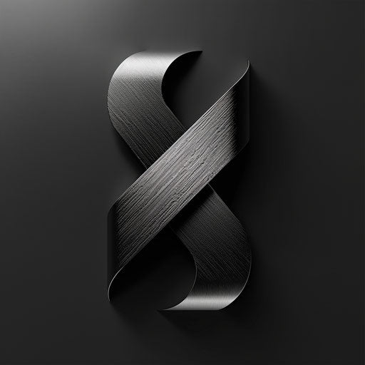 Sleek smart logo with metallic finish on black background