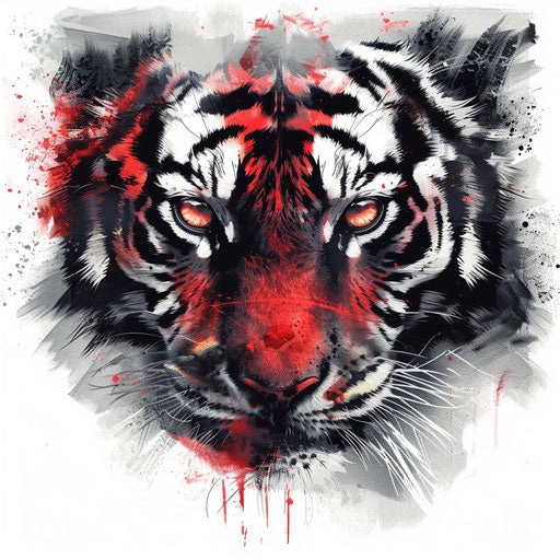 Tattoo sketch tiger eyes in flat style