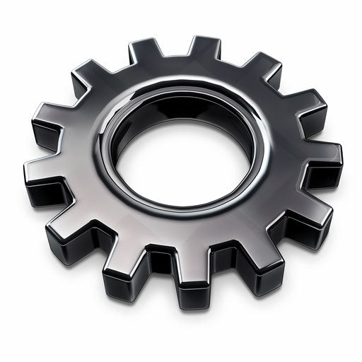 Photo realistic gear clipart on random flat background