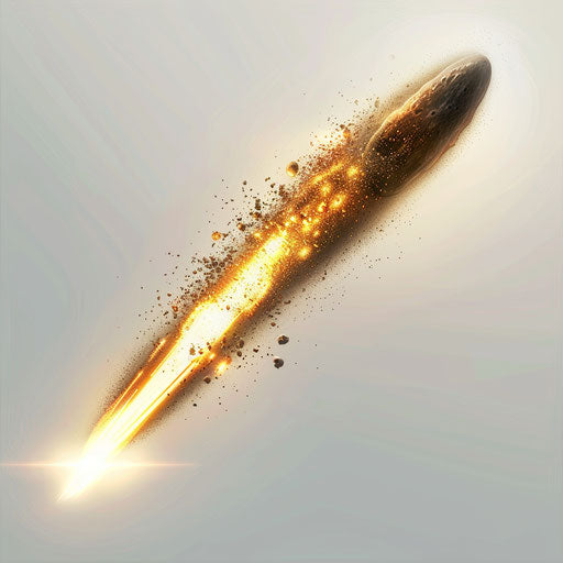 Realistic comet clipart on flat white background