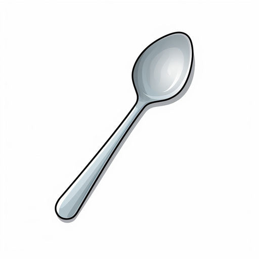 Spoon clipart in minimalist style, on white background