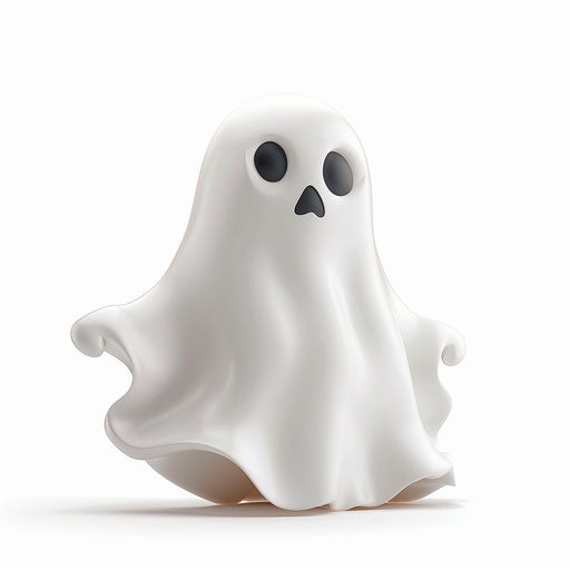 Ghost illustration in photorealistic style on white background