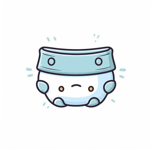 Minimalist diaper illustration on white background