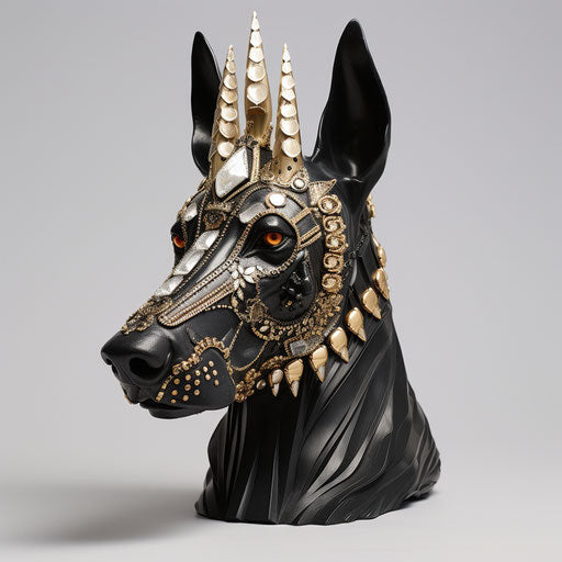 Baroque-punk Doberman with silver highlights