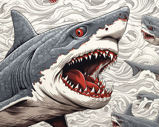 Free download of the shark with fire pattern