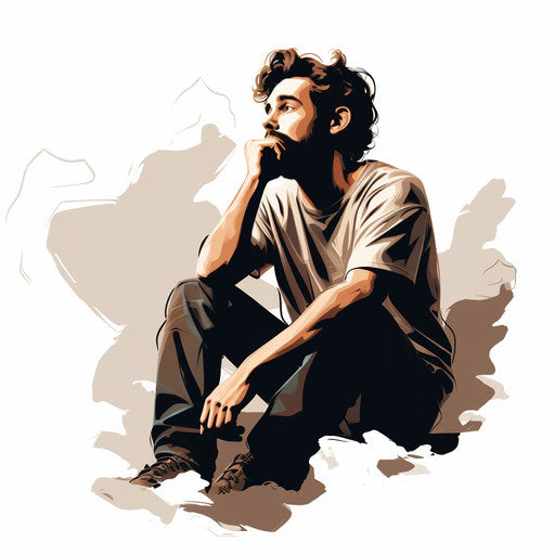 Reflective clipart in the style of chiaroscuro art