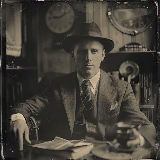 Vintage business man portrait for a nostalgic effect
