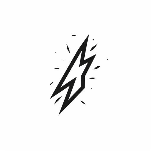 Lightning clipart in Minimalist style, on white background