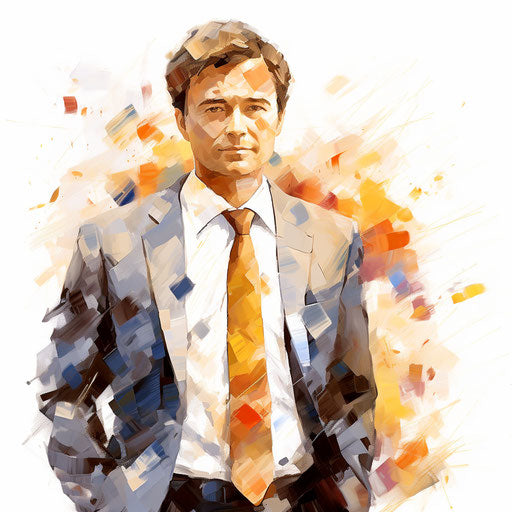 Businessman clipart in the style of Impressionistic Art, on a white background