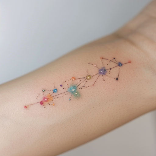 Holographic Lyra constellation tattoo