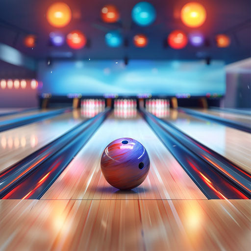 Realistic bowling clipart with flat blue background