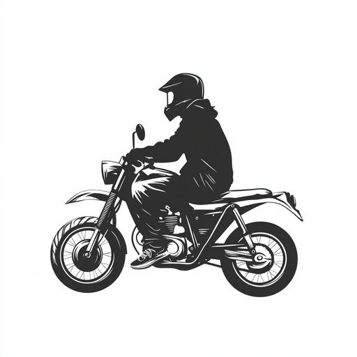 Cool flat tattoo for men with motorcycle silhouette