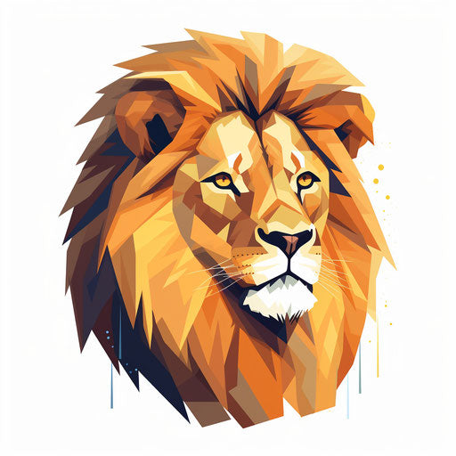 Minimalist lion artwork on white background