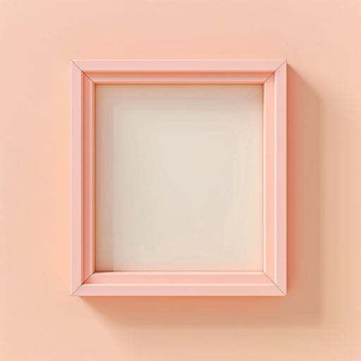 Realistic style photo frame clipart on flat pastel peach background