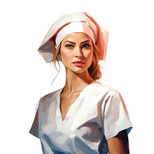 Nurse hat illustration in Oil painting style
