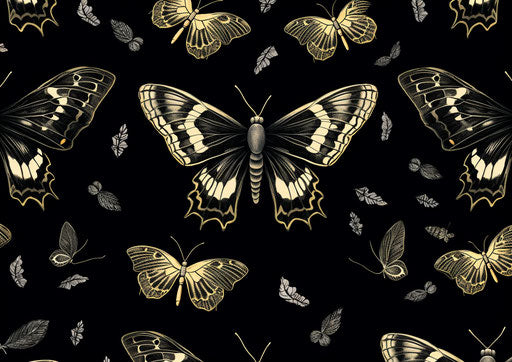 Butterfly pattern, seamless pattern in tattoo style