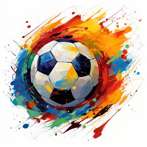 Soccer ball in Impressionistic Art style, on white background