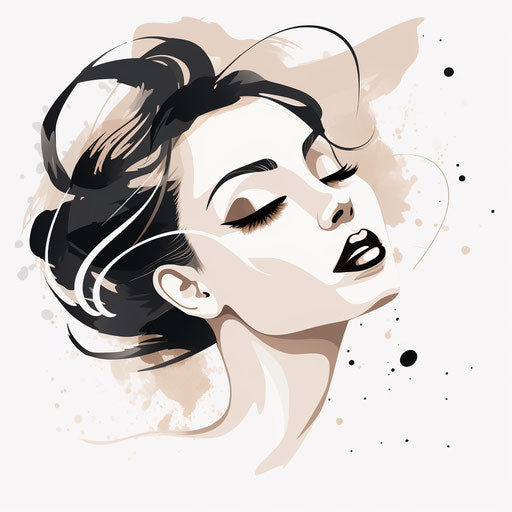 Minimalist style beauty illustration on white background
