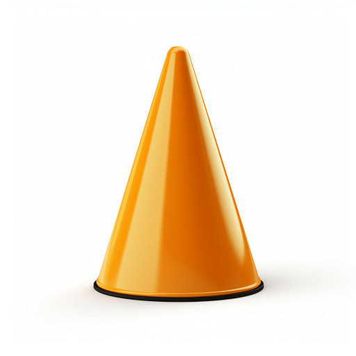 Minimalist style traffic cone on white background
