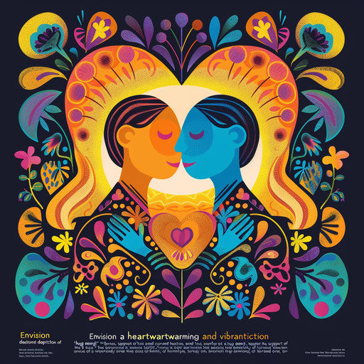 Heartwarming and vibrant hug emoji depiction