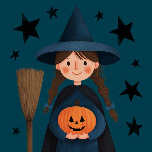 Cheerful Witch Girl for Halloween