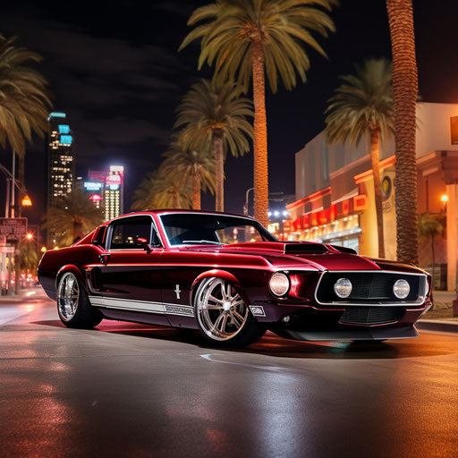 Classic lowrider Ford Mustang GT Shelby with hydraulics