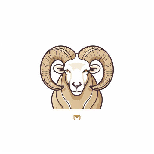 Minimalist ram illustration on white background