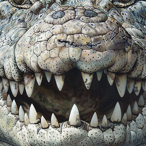 Crocodile with open mouth displaying its teeth
