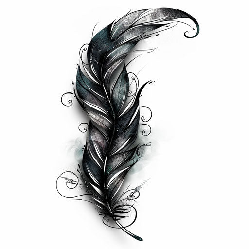 Feather tattoo with hidden message or symbol