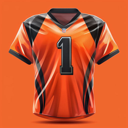 Realistic football jersey on sunset orange background